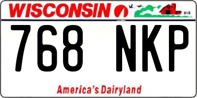 WI license plate 768NKP