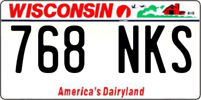 WI license plate 768NKS