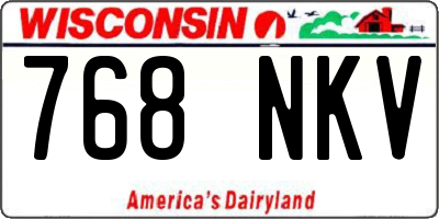 WI license plate 768NKV