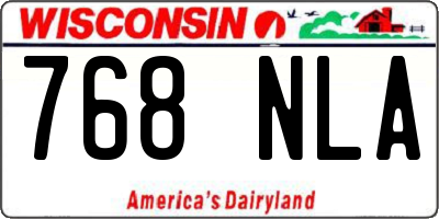 WI license plate 768NLA