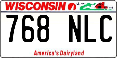 WI license plate 768NLC