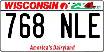 WI license plate 768NLE