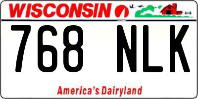 WI license plate 768NLK