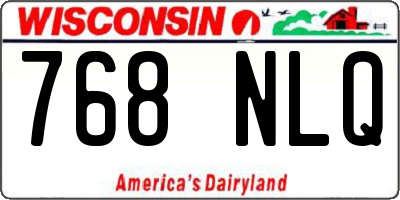 WI license plate 768NLQ