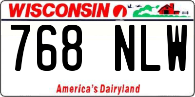 WI license plate 768NLW