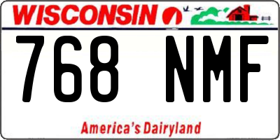 WI license plate 768NMF