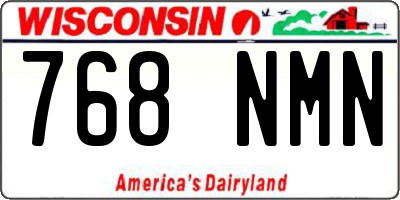 WI license plate 768NMN