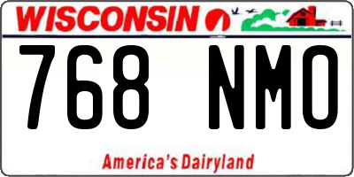 WI license plate 768NMO