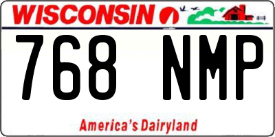 WI license plate 768NMP