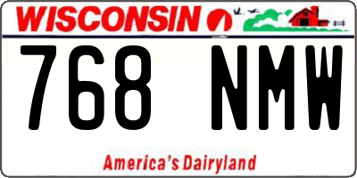 WI license plate 768NMW