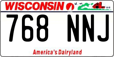 WI license plate 768NNJ
