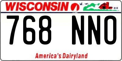 WI license plate 768NNO