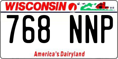 WI license plate 768NNP