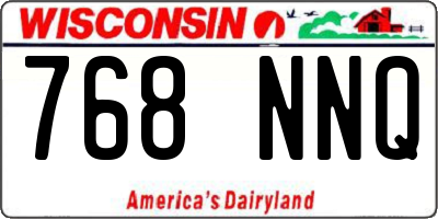 WI license plate 768NNQ