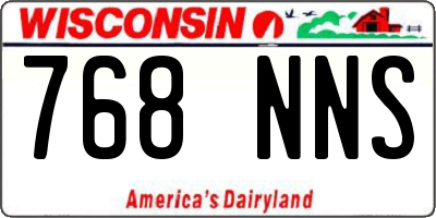 WI license plate 768NNS
