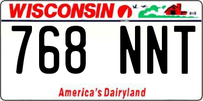 WI license plate 768NNT