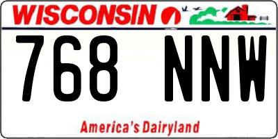 WI license plate 768NNW