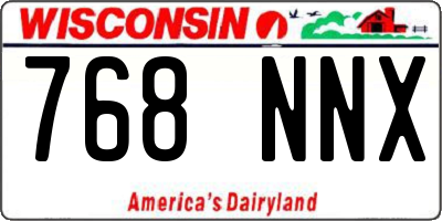 WI license plate 768NNX