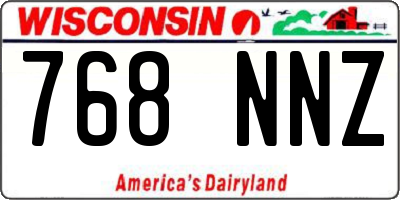 WI license plate 768NNZ