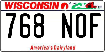 WI license plate 768NOF