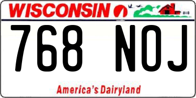 WI license plate 768NOJ