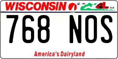 WI license plate 768NOS