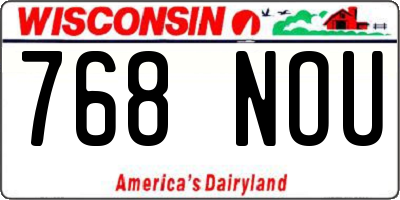 WI license plate 768NOU