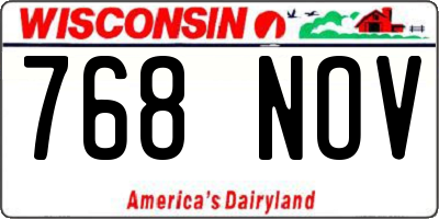WI license plate 768NOV
