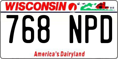 WI license plate 768NPD