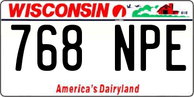 WI license plate 768NPE
