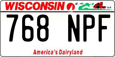 WI license plate 768NPF