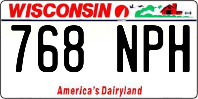 WI license plate 768NPH
