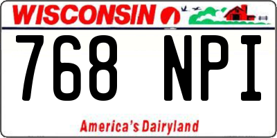 WI license plate 768NPI