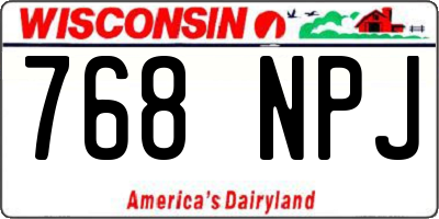 WI license plate 768NPJ