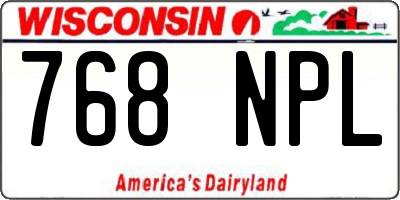 WI license plate 768NPL