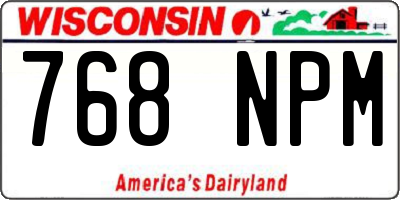 WI license plate 768NPM