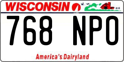 WI license plate 768NPO