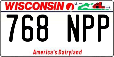 WI license plate 768NPP
