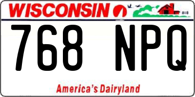 WI license plate 768NPQ
