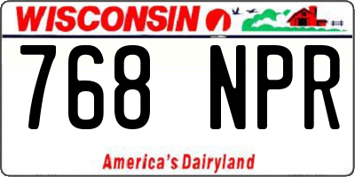 WI license plate 768NPR