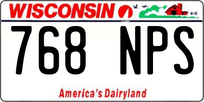 WI license plate 768NPS