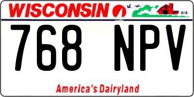 WI license plate 768NPV