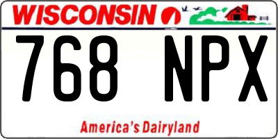 WI license plate 768NPX