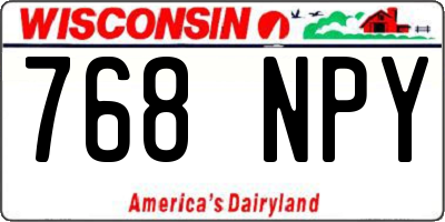WI license plate 768NPY