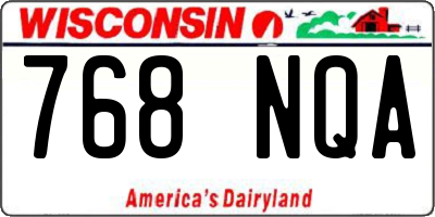 WI license plate 768NQA
