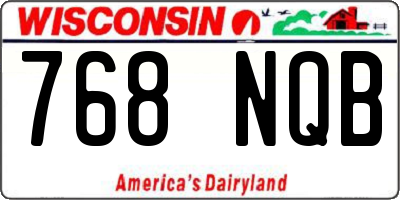 WI license plate 768NQB