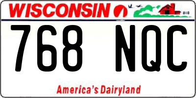 WI license plate 768NQC