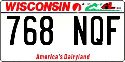 WI license plate 768NQF