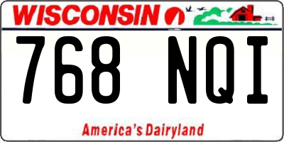 WI license plate 768NQI