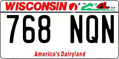 WI license plate 768NQN